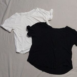 a.n.a Pair Of Basic Short Sleeve Tees - Black/ White XL